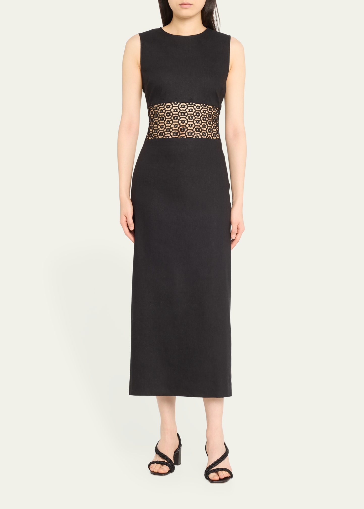 Ginza Embroidered Cutout Midi Dress - 4