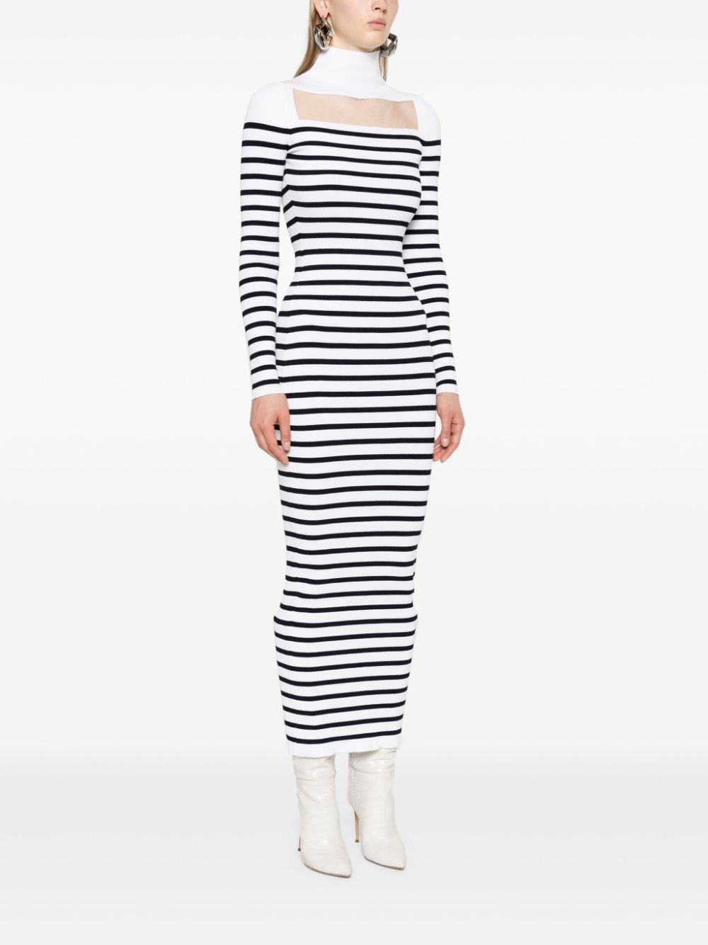 striped ribbed maxi dress - 3