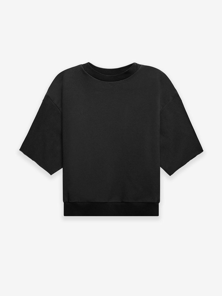 Overlapped 3/4 Sleeve Sweatshirt - 1