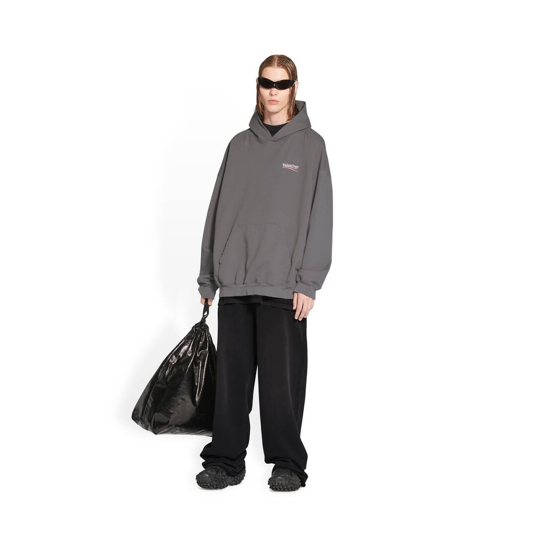 BALENCIAGA political campaign hoodie large fit | REVERSIBLE