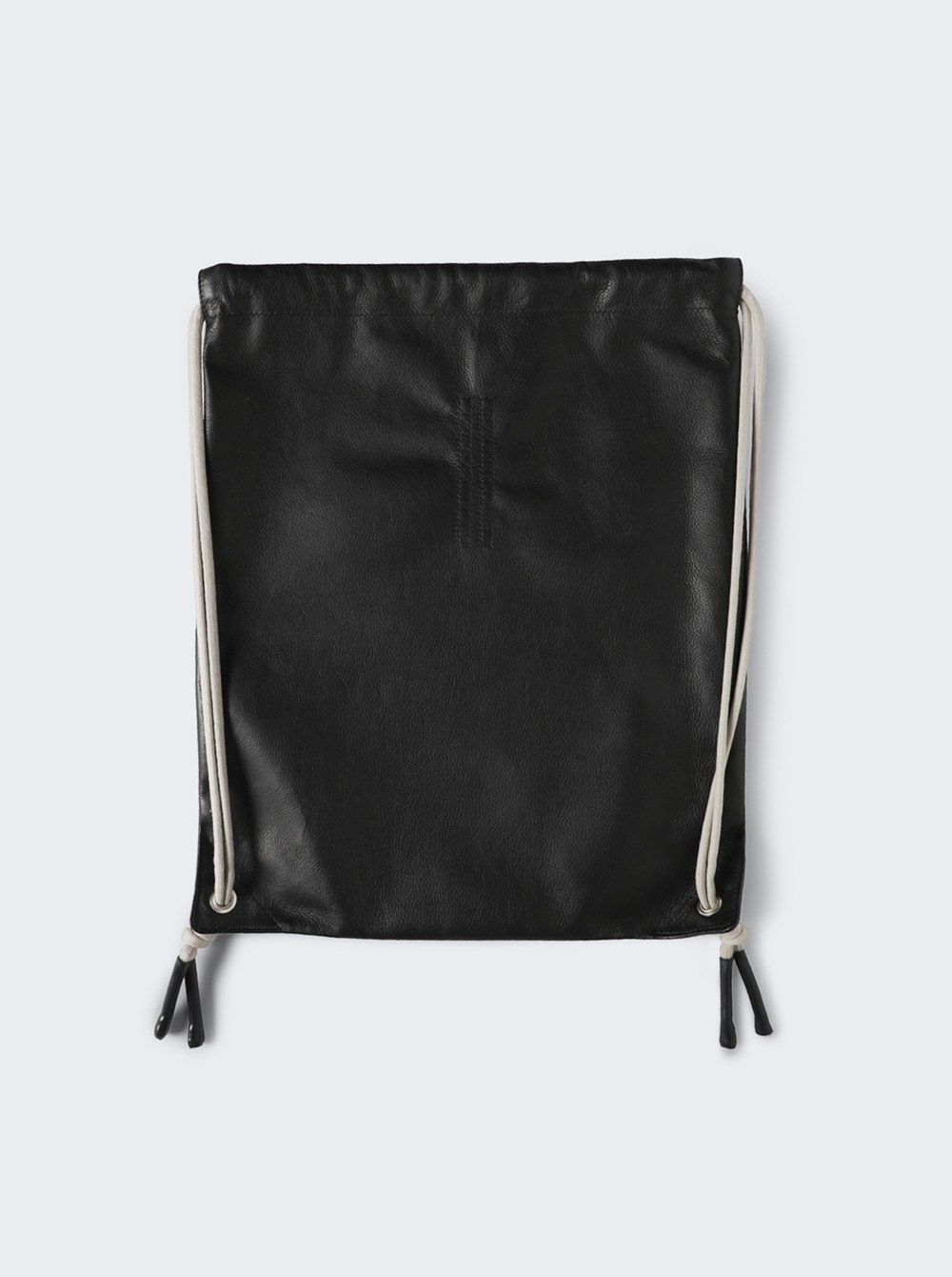 Rick Owens Leather Drawstring Backpack Black and Pearl | thewebster |  REVERSIBLE