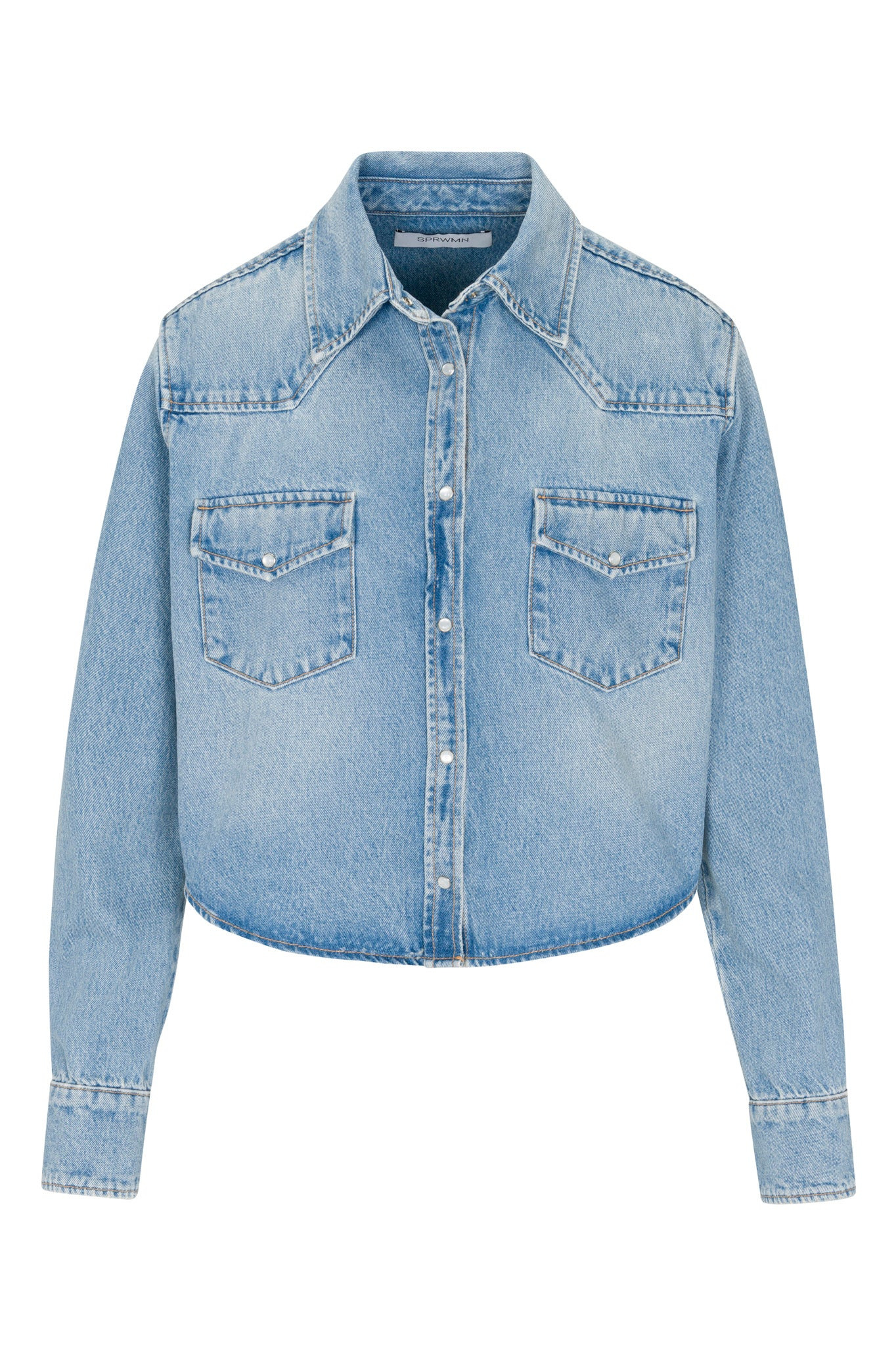 PARADIS DENIM CROPPED WESTERN BUTTON DOWN - 5
