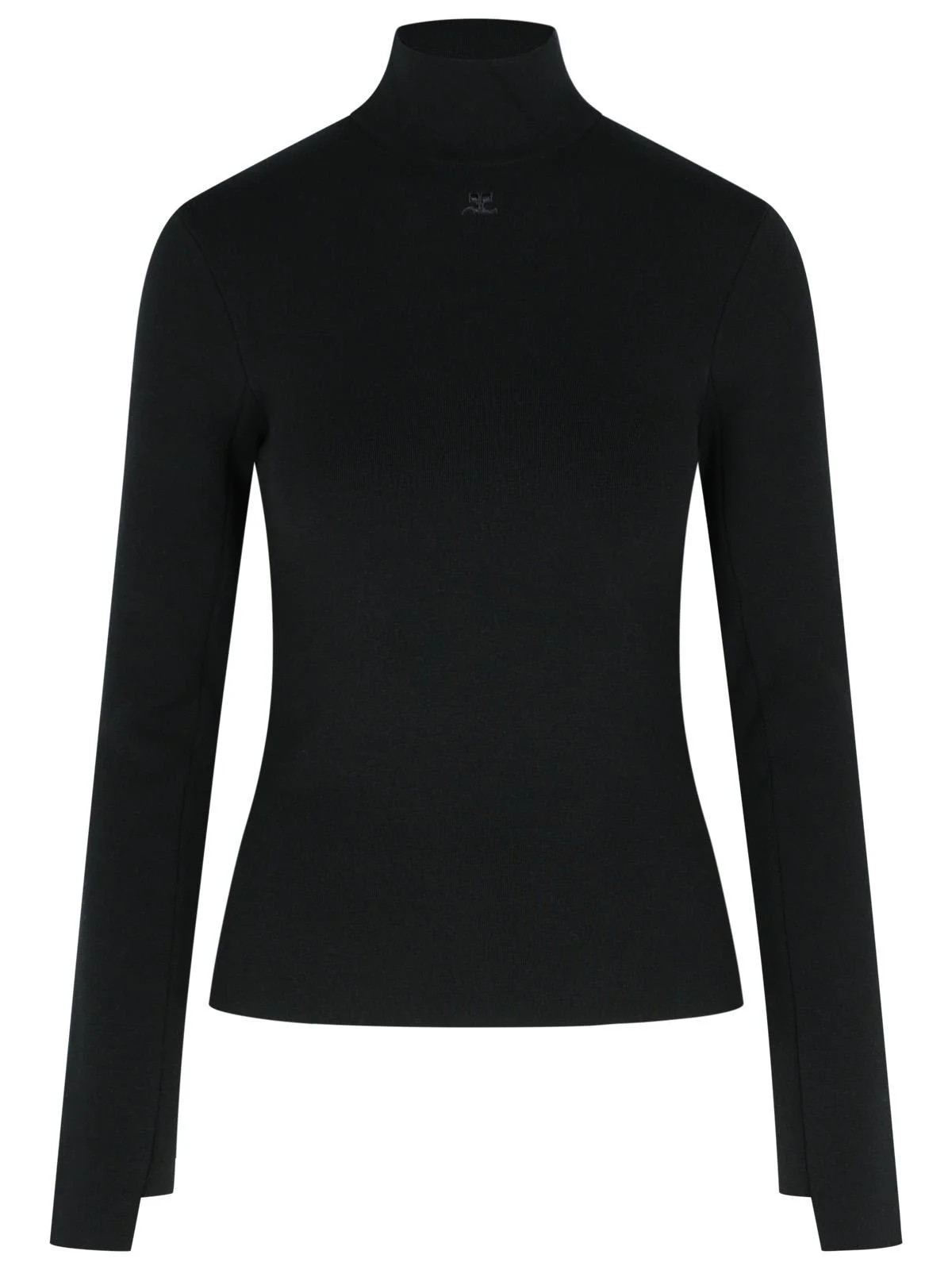 Courreges Turtleneck Sweater In Black Viscose Blend Women - 1