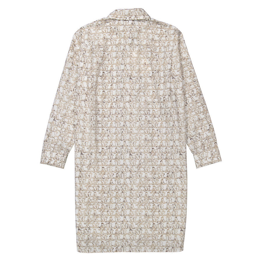 Max Mara Ladies White Bevanda Monogram Shirt Minidress - 2