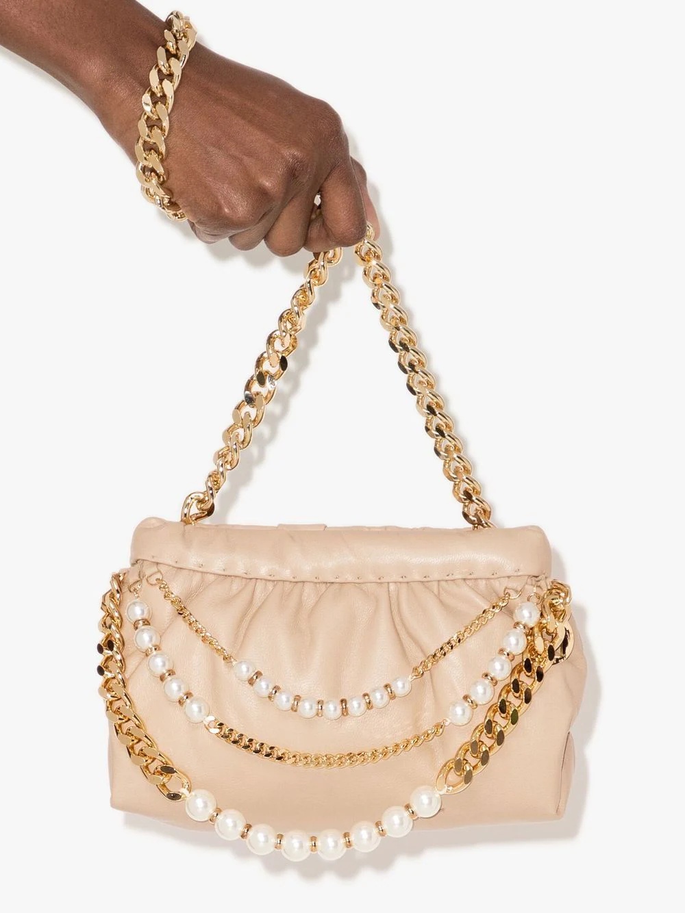 Glam pearl-embellished shoulder bag - 4