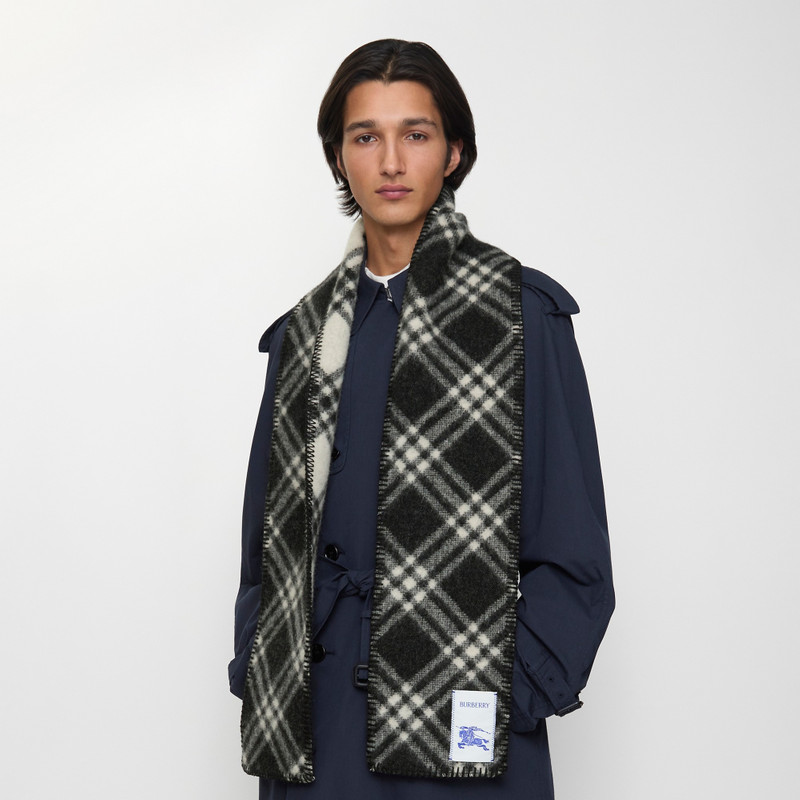 Narrow Check Wool Scarf 6