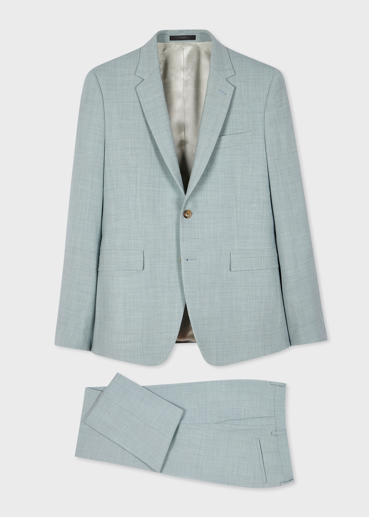 The Kensington - Light Blue Marl Overdyed Stretch-Wool Suit - 1