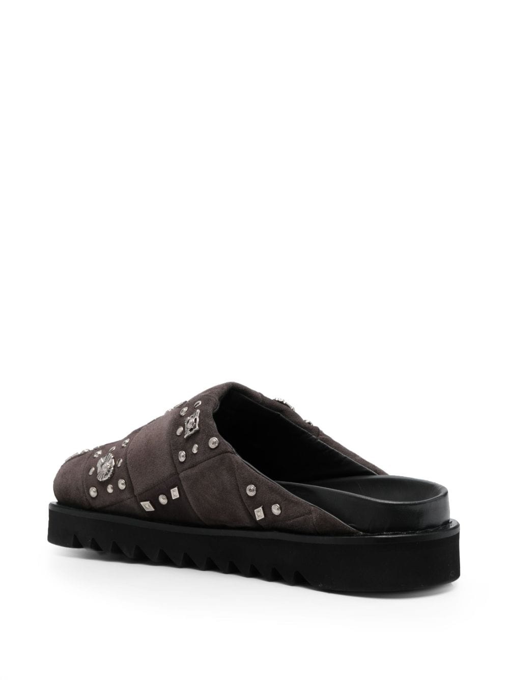 stud-embellished suede slippers - 3