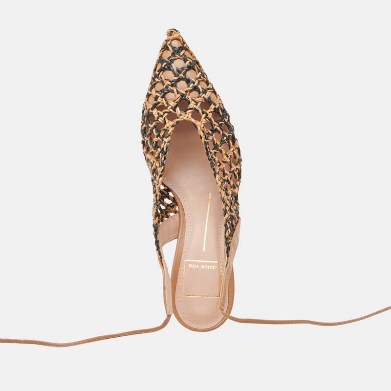 GESICA HEELS BLACK NATURAL WOVEN 12