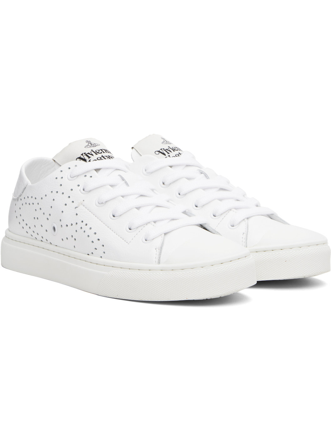 White Soft Punch Sneakers - 4