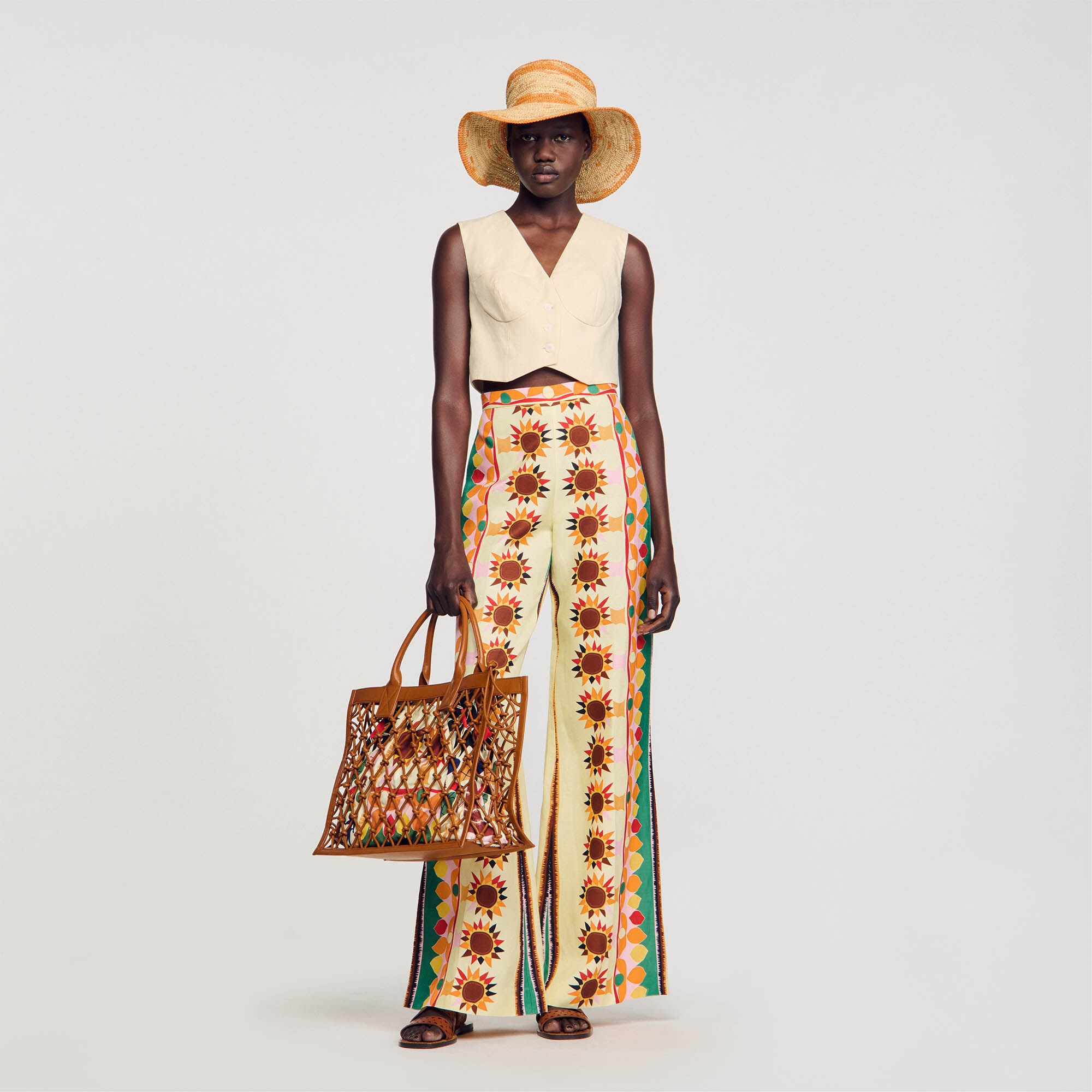 PRINTED FLARED TROUSERS - 7