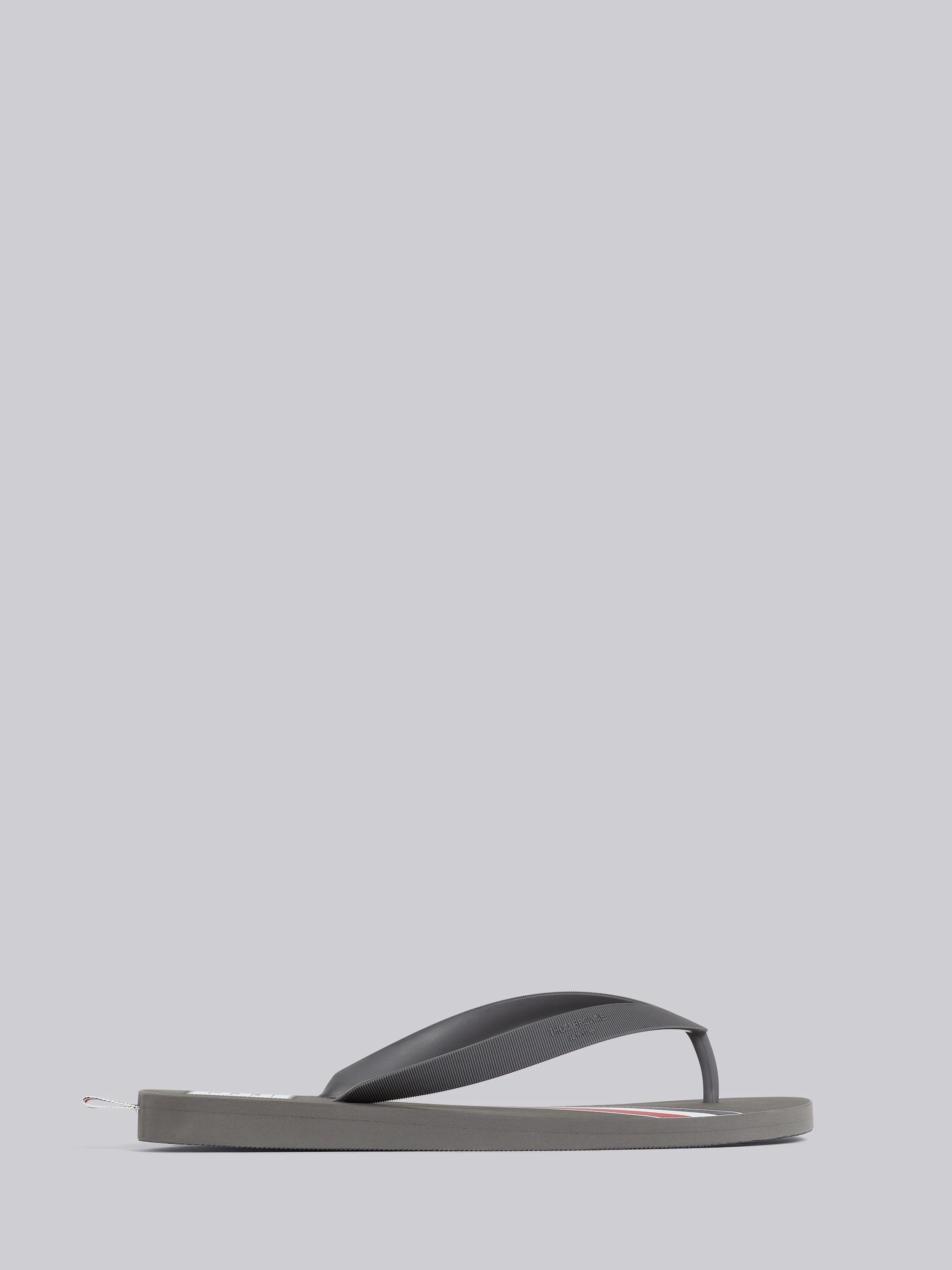 Medium Grey Molded Rubber Stripe Flip Flop - 1
