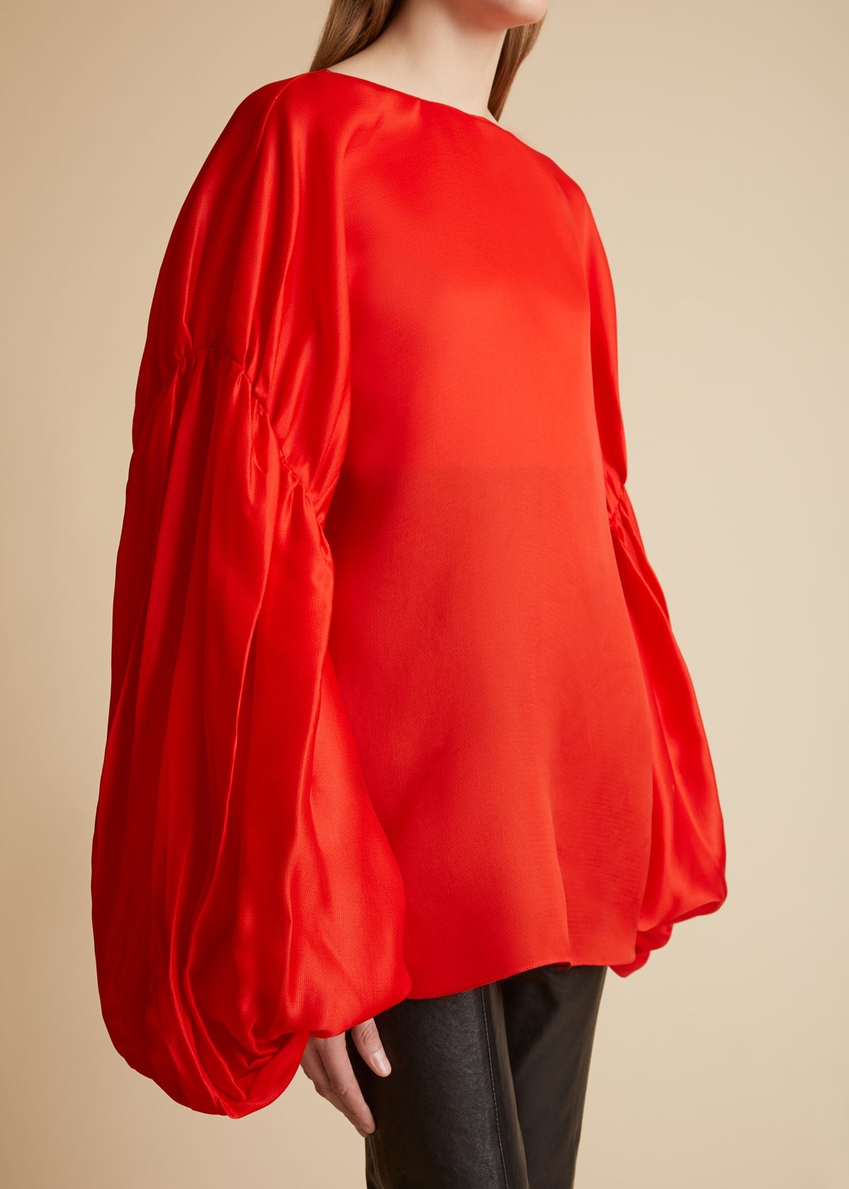 KHAITE The Quico Top in Fire Red | REVERSIBLE