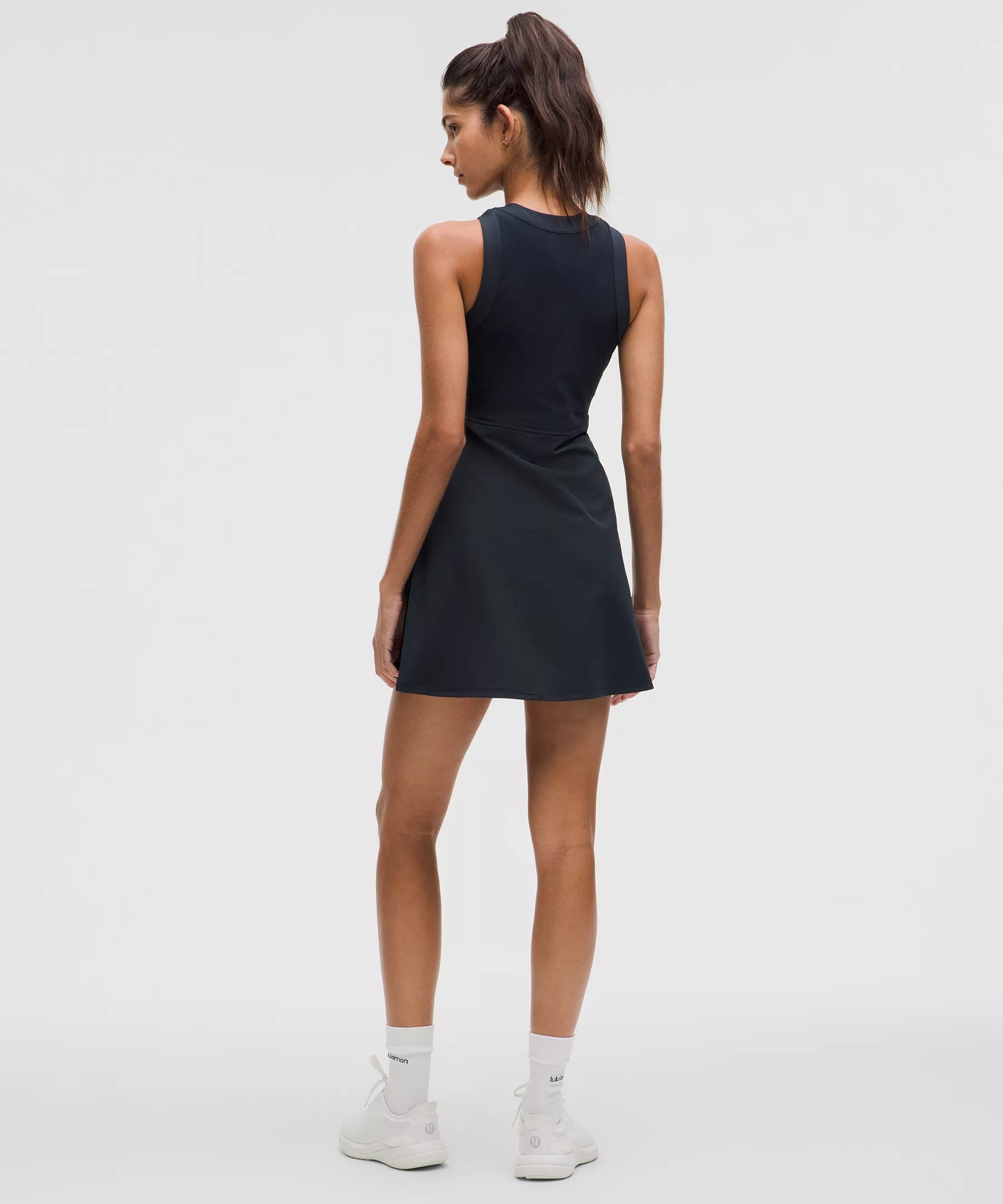 Grid-Texture Sleeveless Linerless Tennis Dress - 2