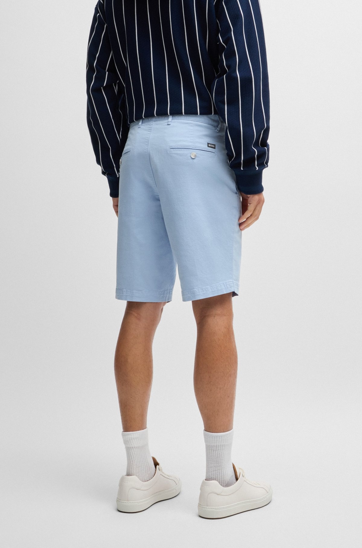 SLIM-FIT SHORTS IN STRETCH-COTTON TWILL - 4