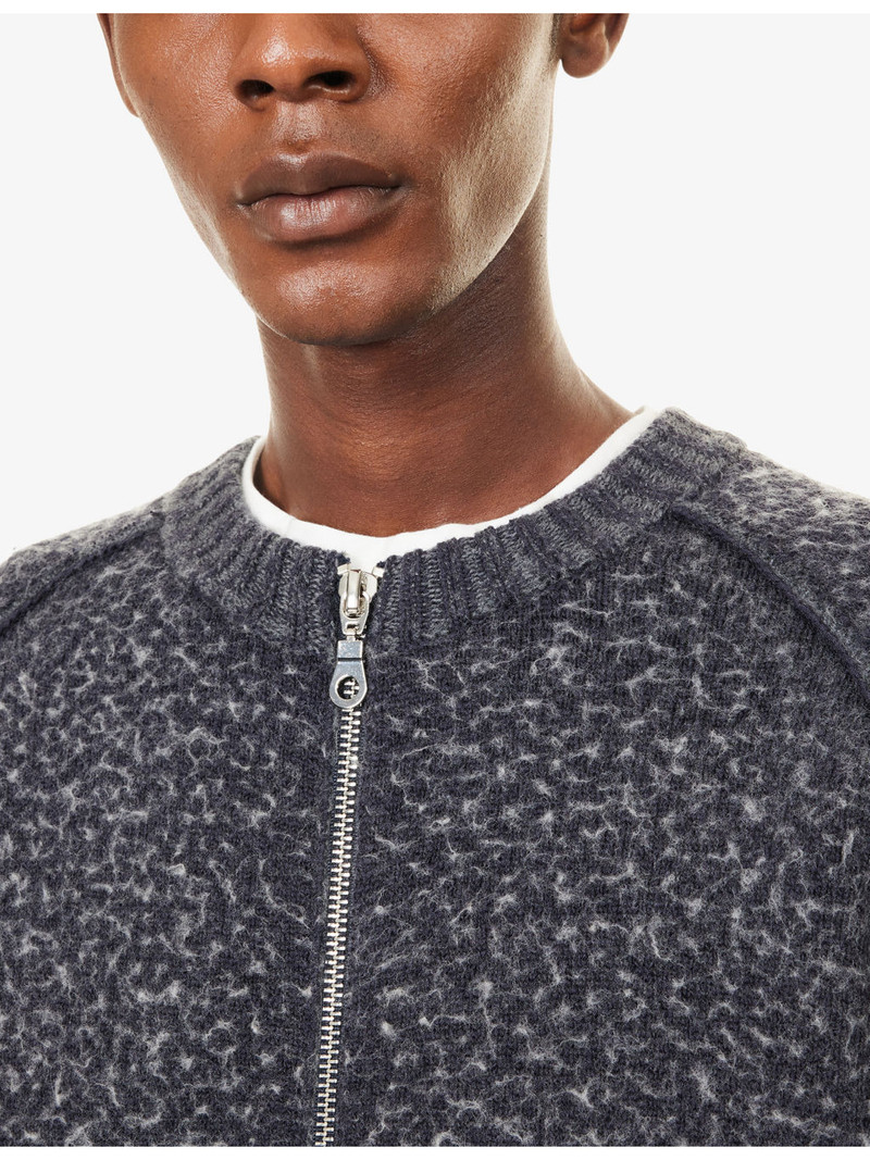 Blanket Zipped Merino Wool and Cotton-Blend Jumper 5