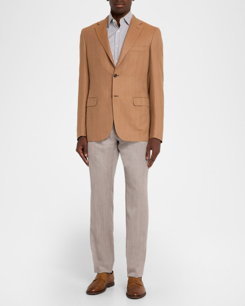 Brioni Men's Journey Flat-Front Trousers outlook