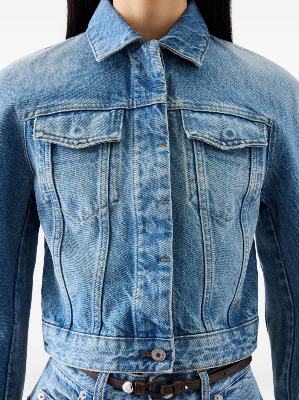 denim cropped jacket - 5