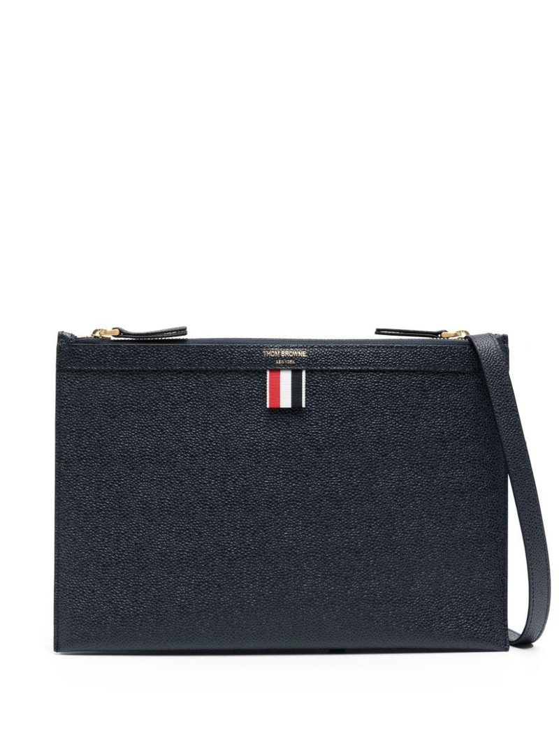 logo-print leather cross body bag 1