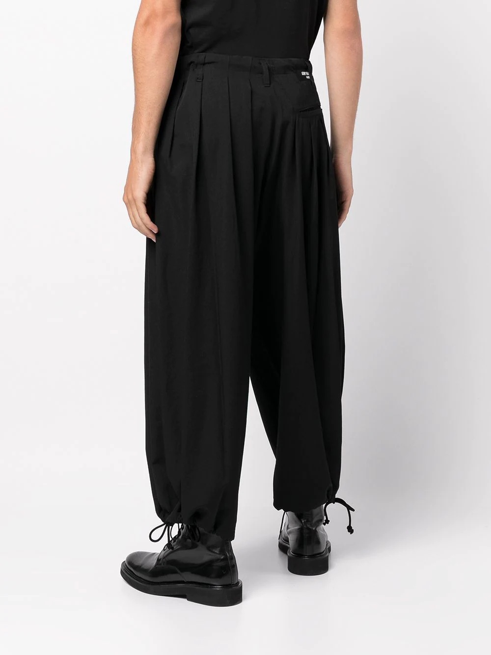 wool-knit balloon-style trousers - 4