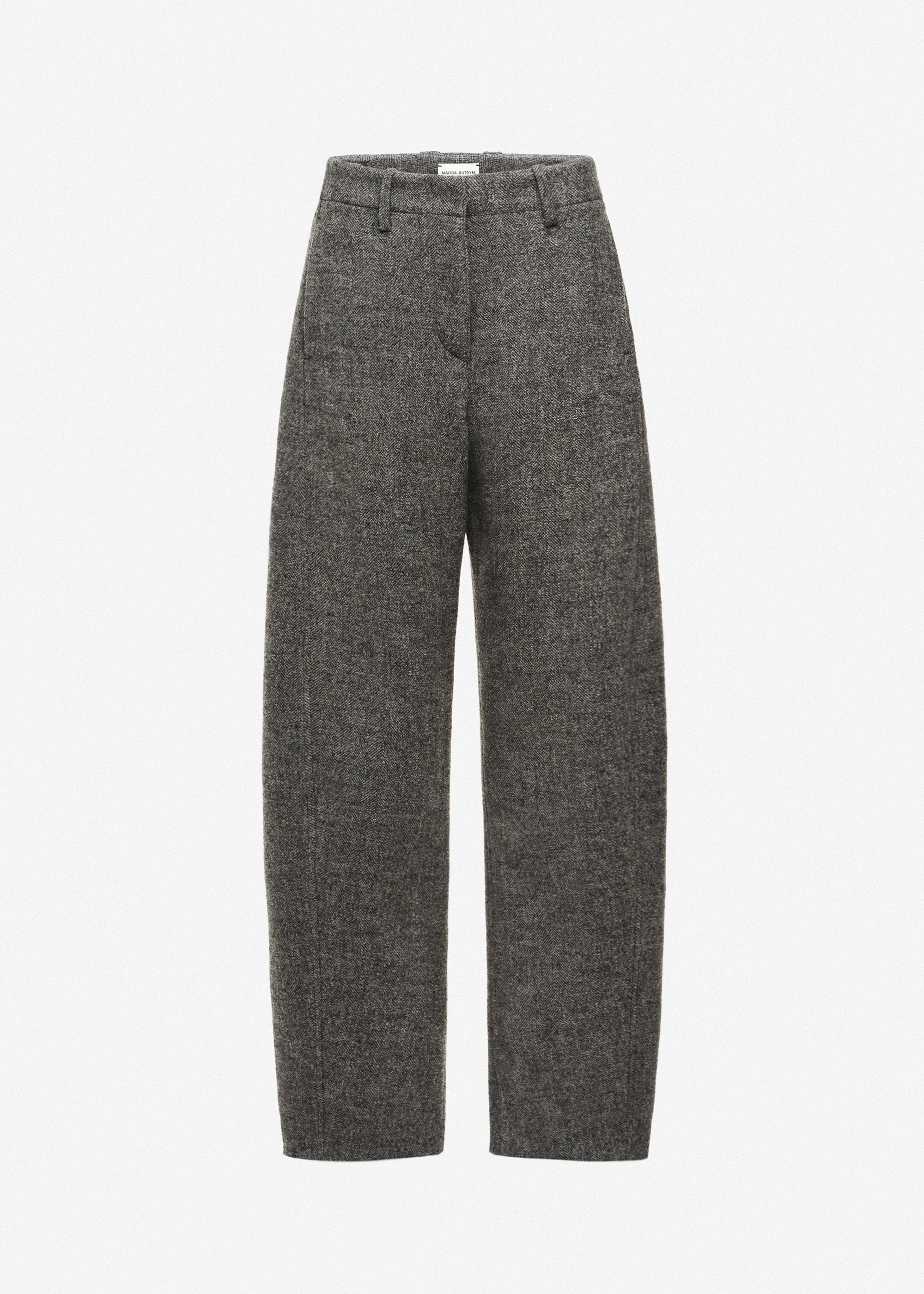 Wide-leg low-rise trousers in grey - 1