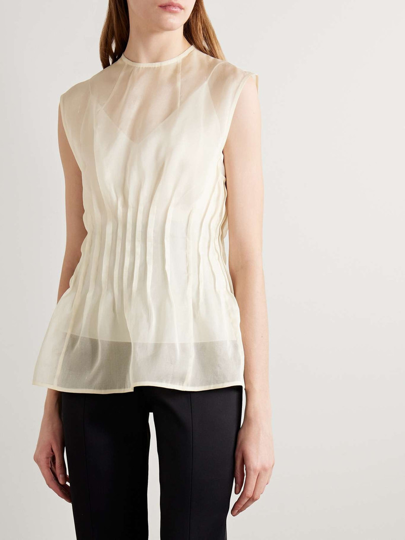 Westin pintucked silk-organza top 3