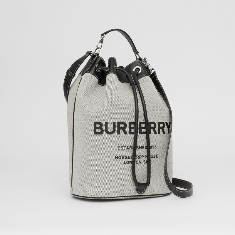 Horseferry Print Cotton Canvas Drawcord Tote 7