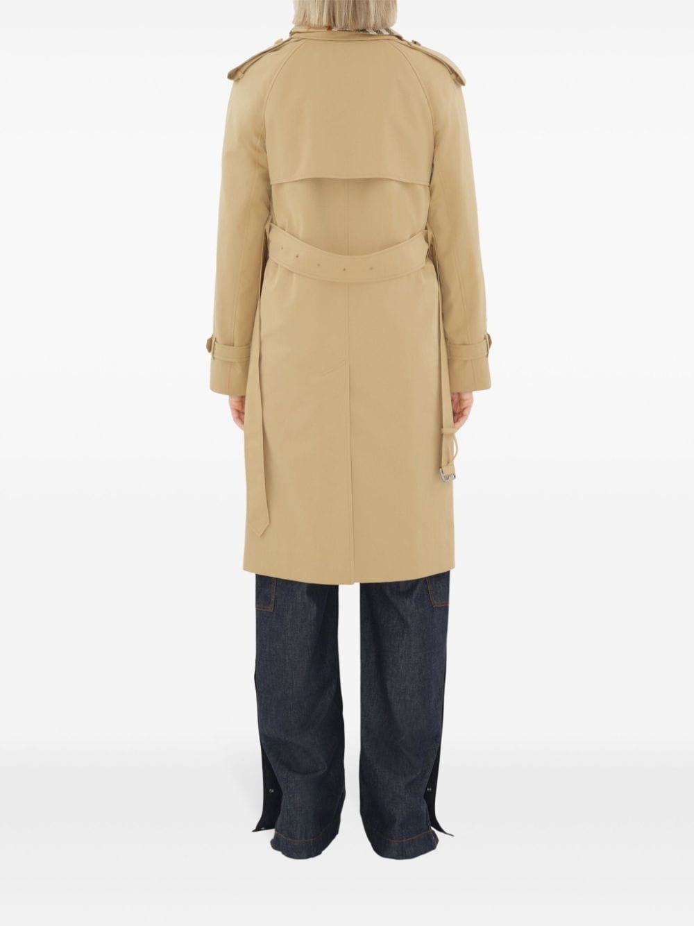 notched-lapel cotton trench coat - 4