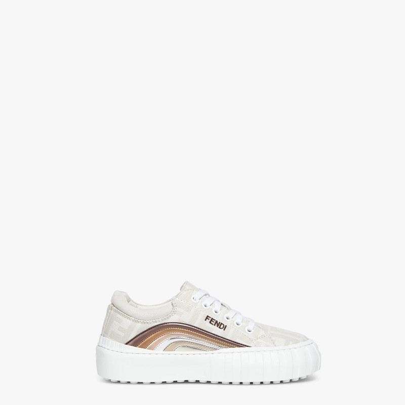 White fabric low-tops - 1