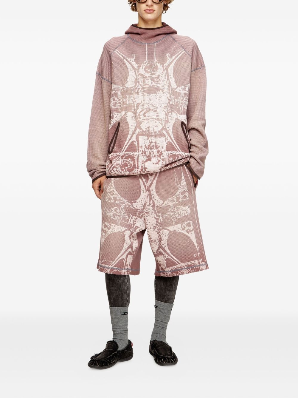 S-Waf-Hood-New waffle-knit hoodie - 2