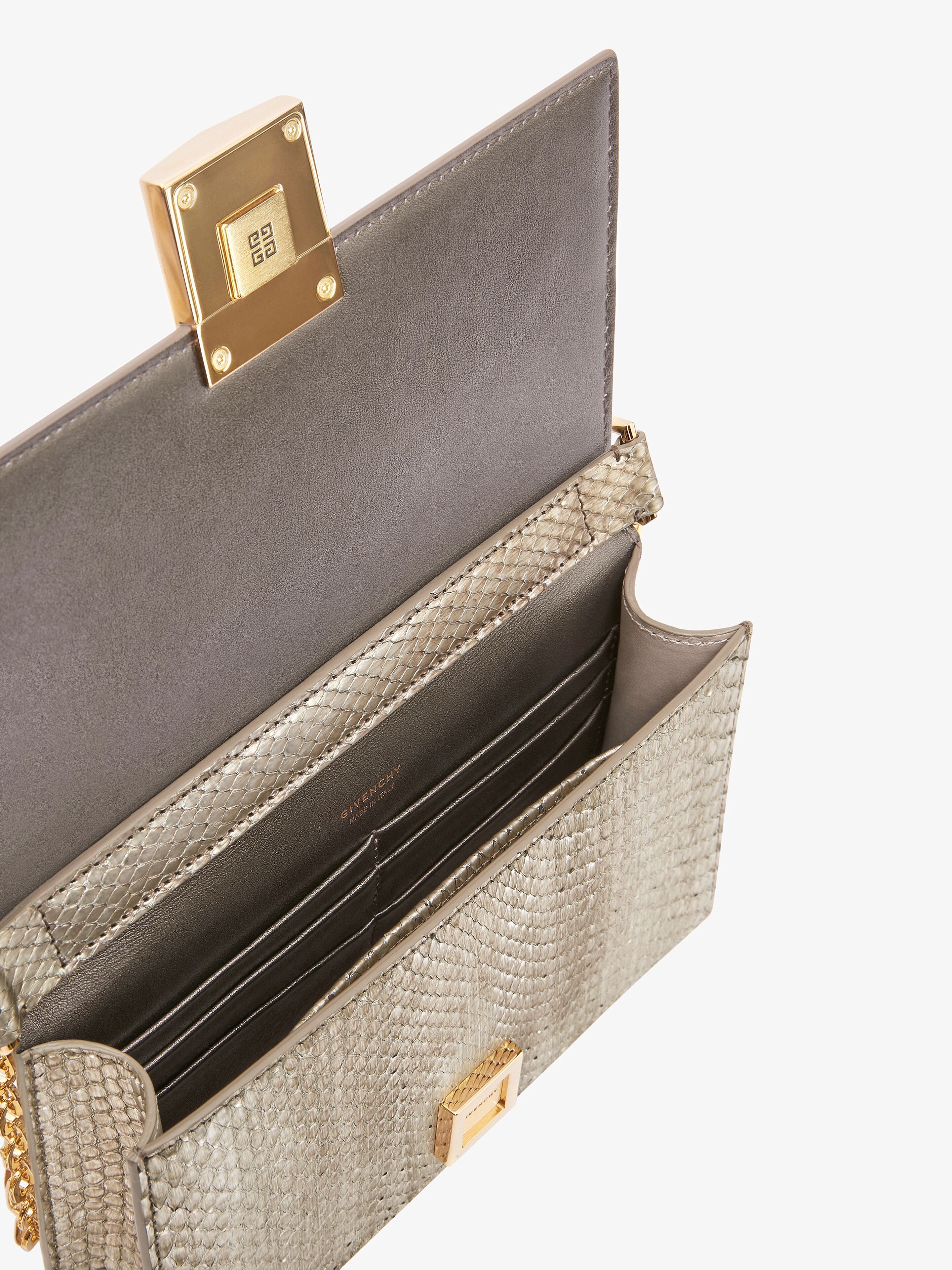 SMALL 4G BAG IN IRIDESCENT PYTHON WITH CHAIN - 6