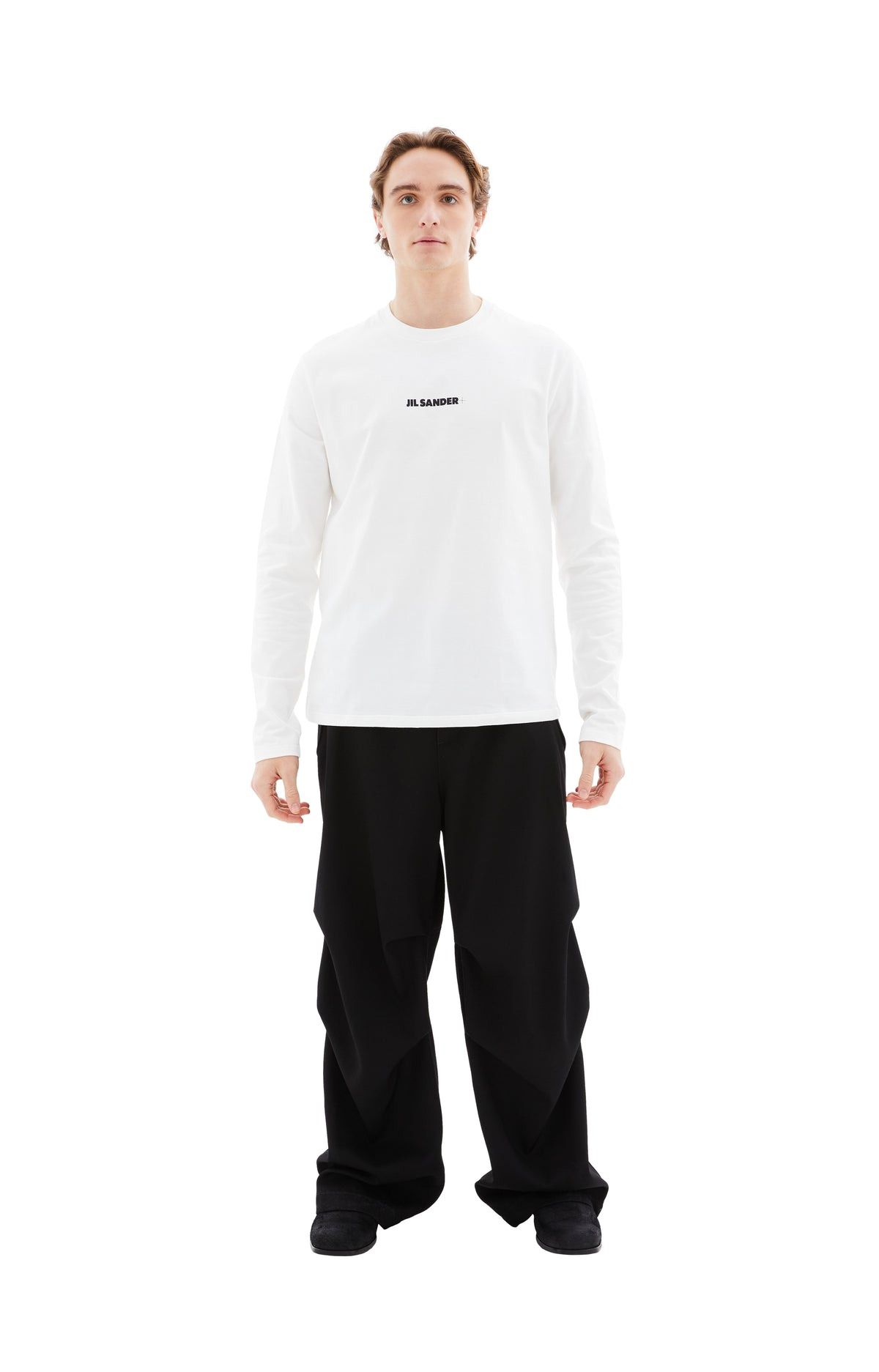 CREW NECK LONG SLEEVED T-SHIRT (MILKY) - 1