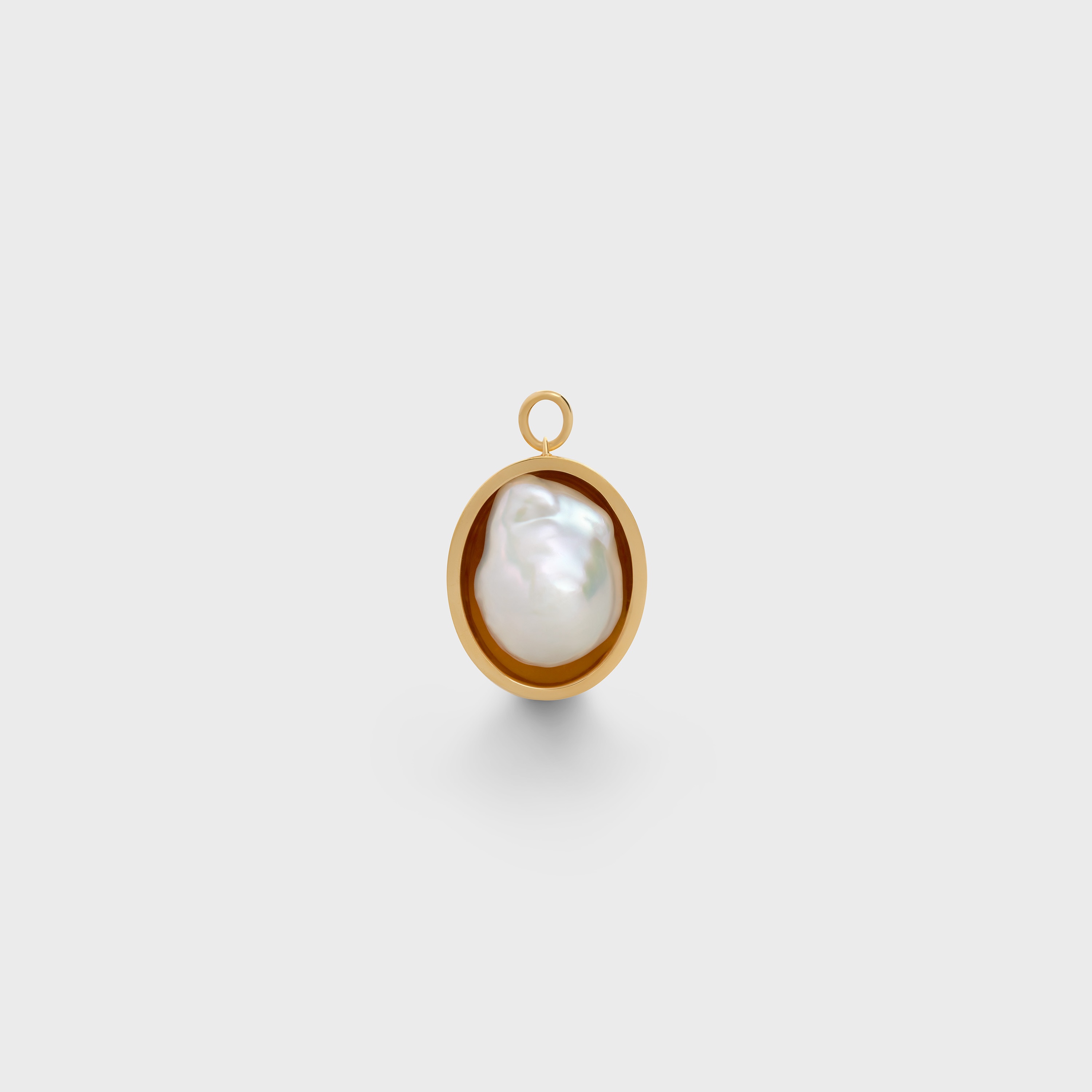 Celine Separables Pearl Oval Pendant in Brass with Gold Finish and Cultured Pearl - 1