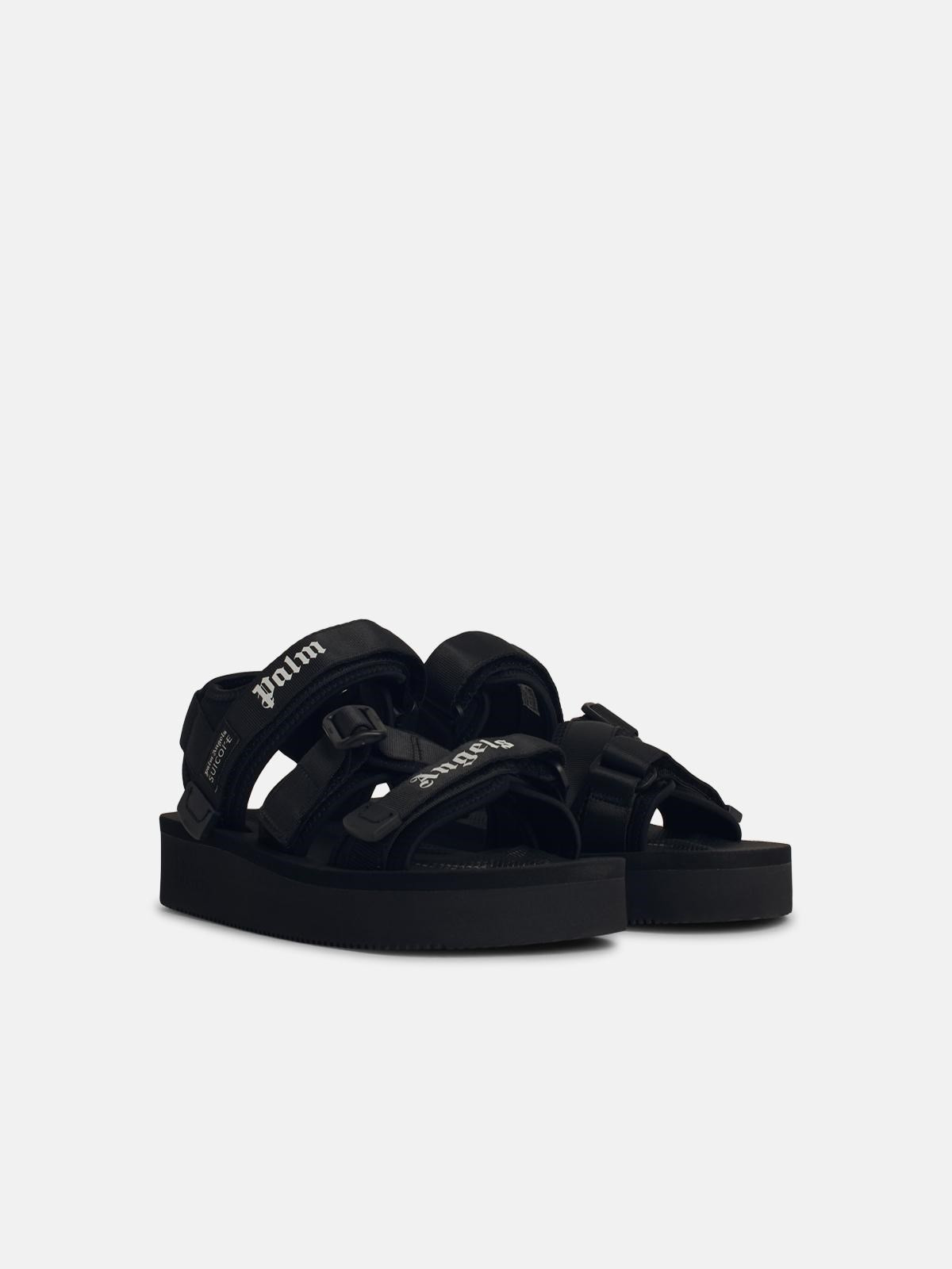 'KISEE' BLACK SYNTHETIC FIBRE SANDALS - 2