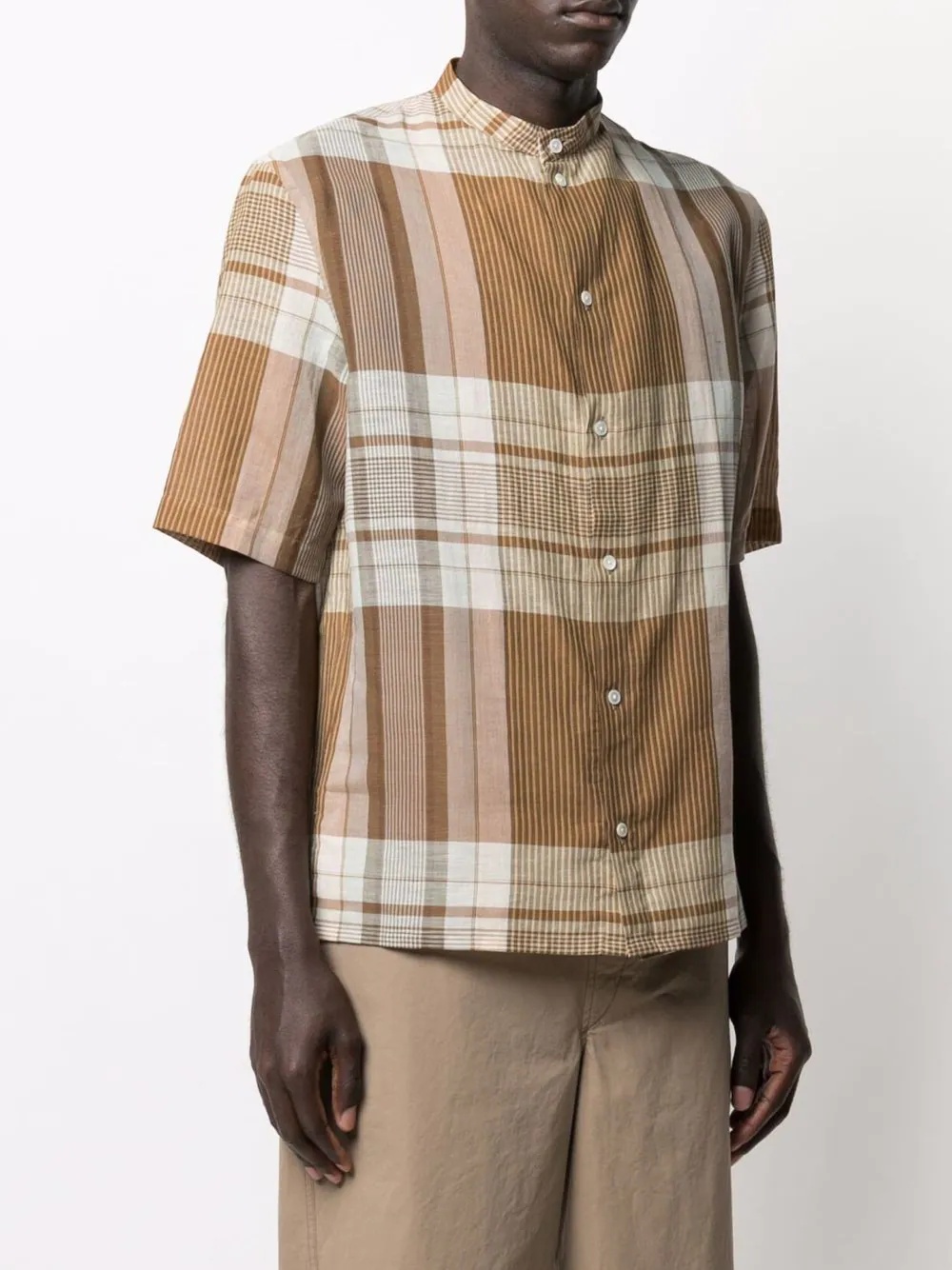 checked-print short-sleeve shirt - 3