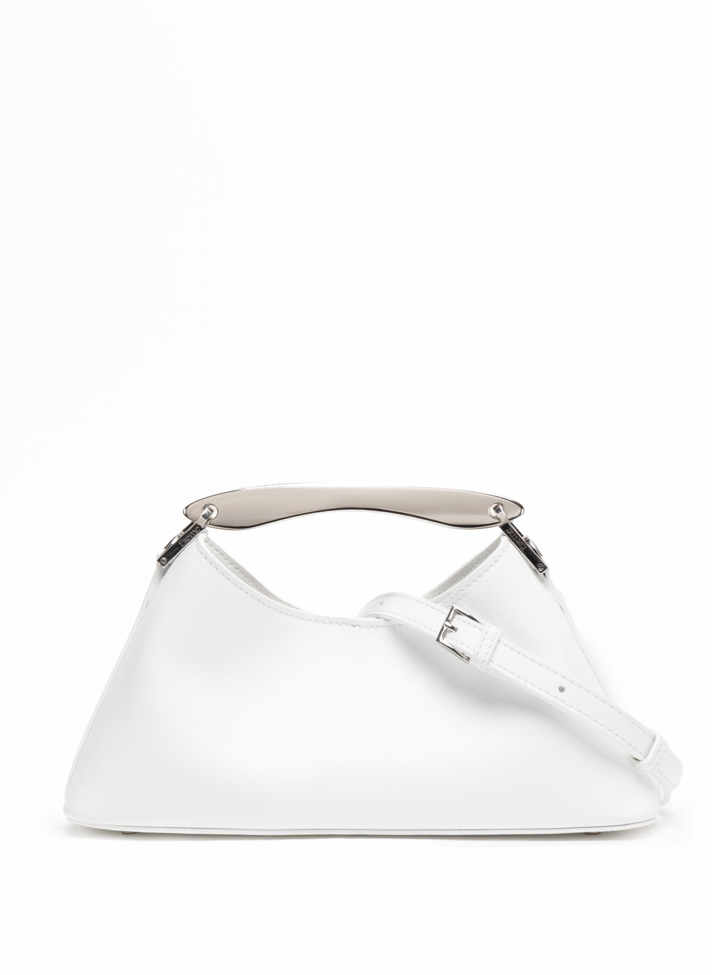 Mini Boomerang Leather White - Silver - 4