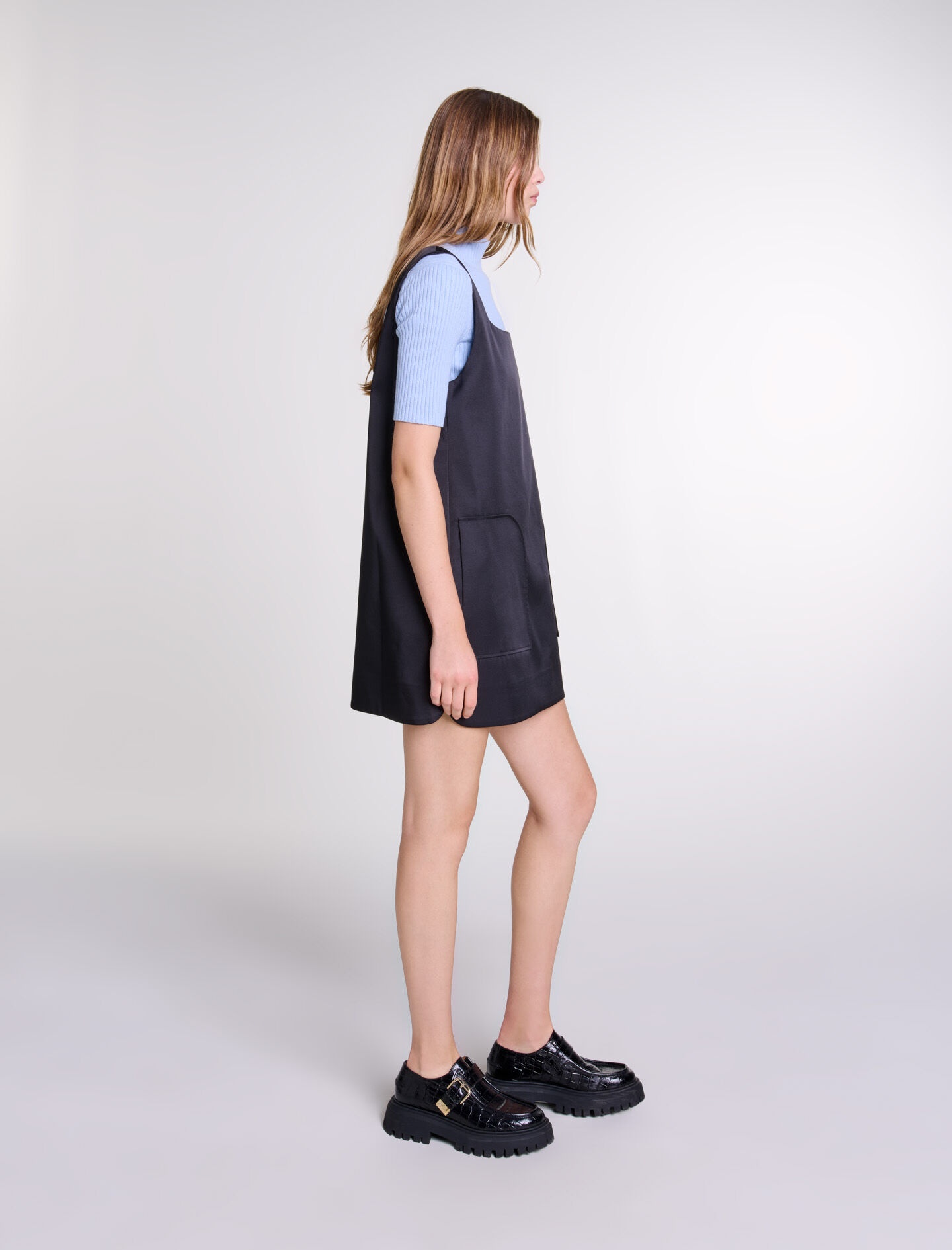 Satin pinafore dress - 3