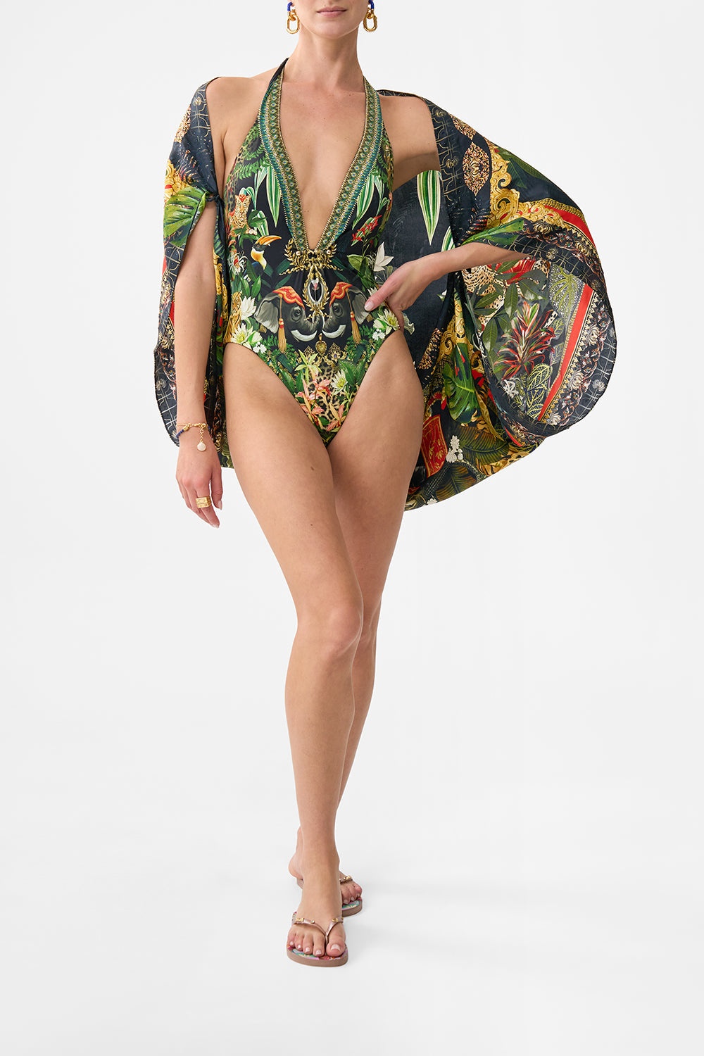 LOW BACK HALTER ONE PIECE WITH TRIM - 6