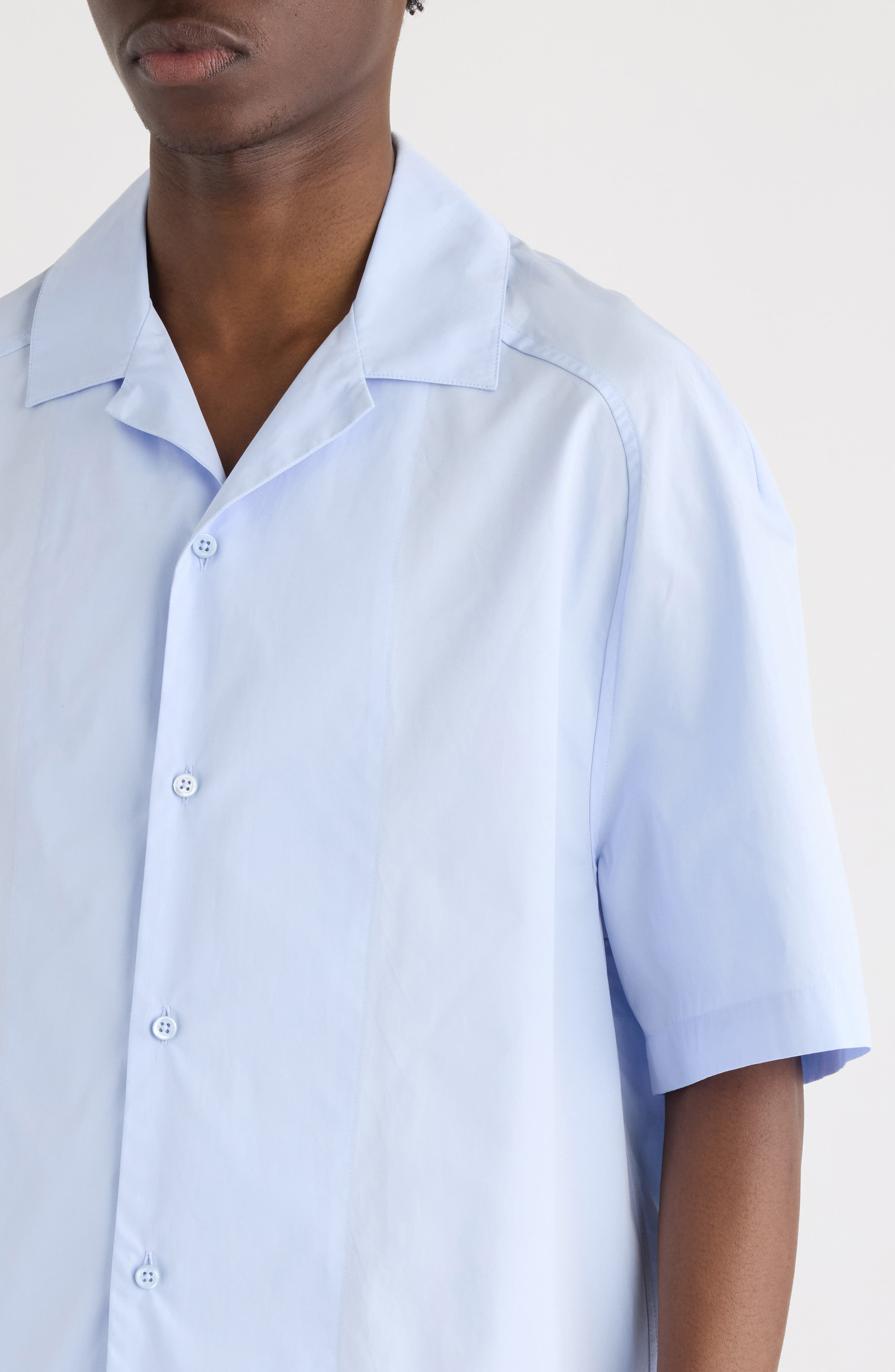 Jacquemus La Chemise Fonccio Embroidered Camp Shirt in J Signature Blue Embroide at Nordstrom - 5