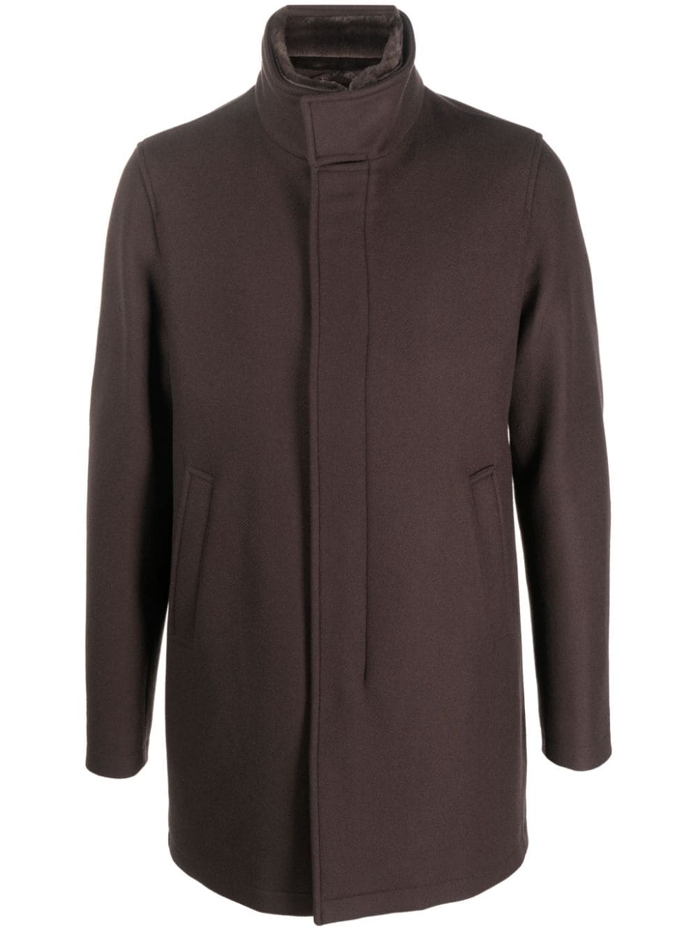 single-breasted wool coat - 1