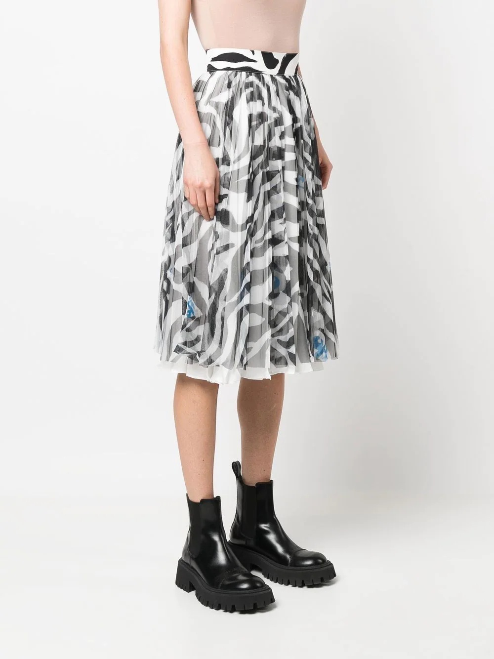 zebra-print midi skirt - 3