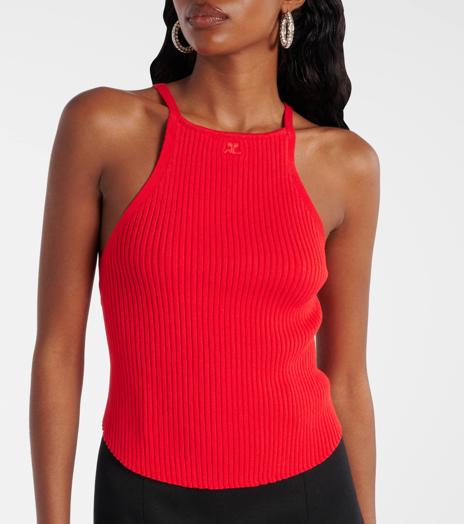 Circle logo ribbed-knit tank top - 5