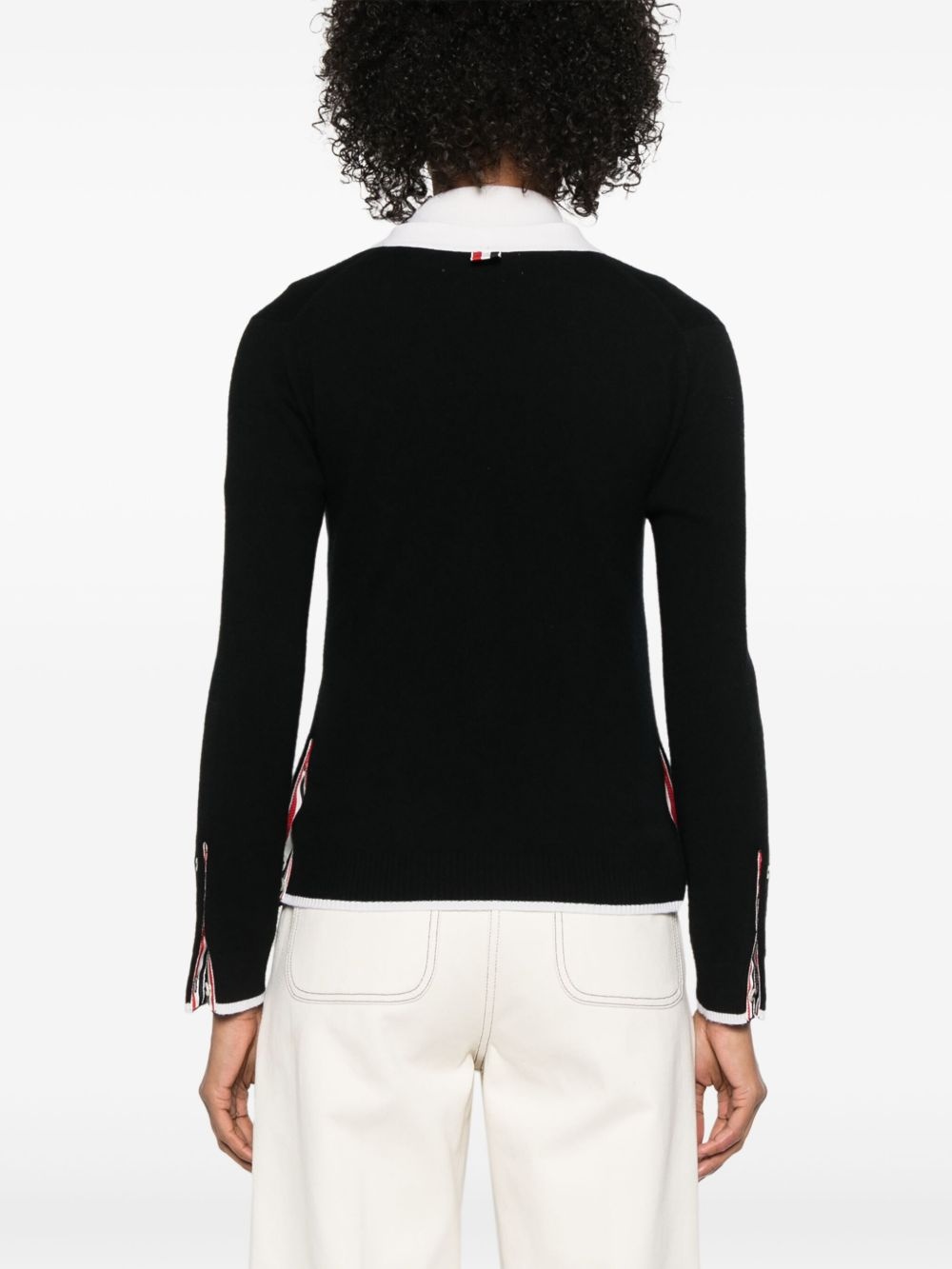 tipping-detailed cashmere cardigan - 4