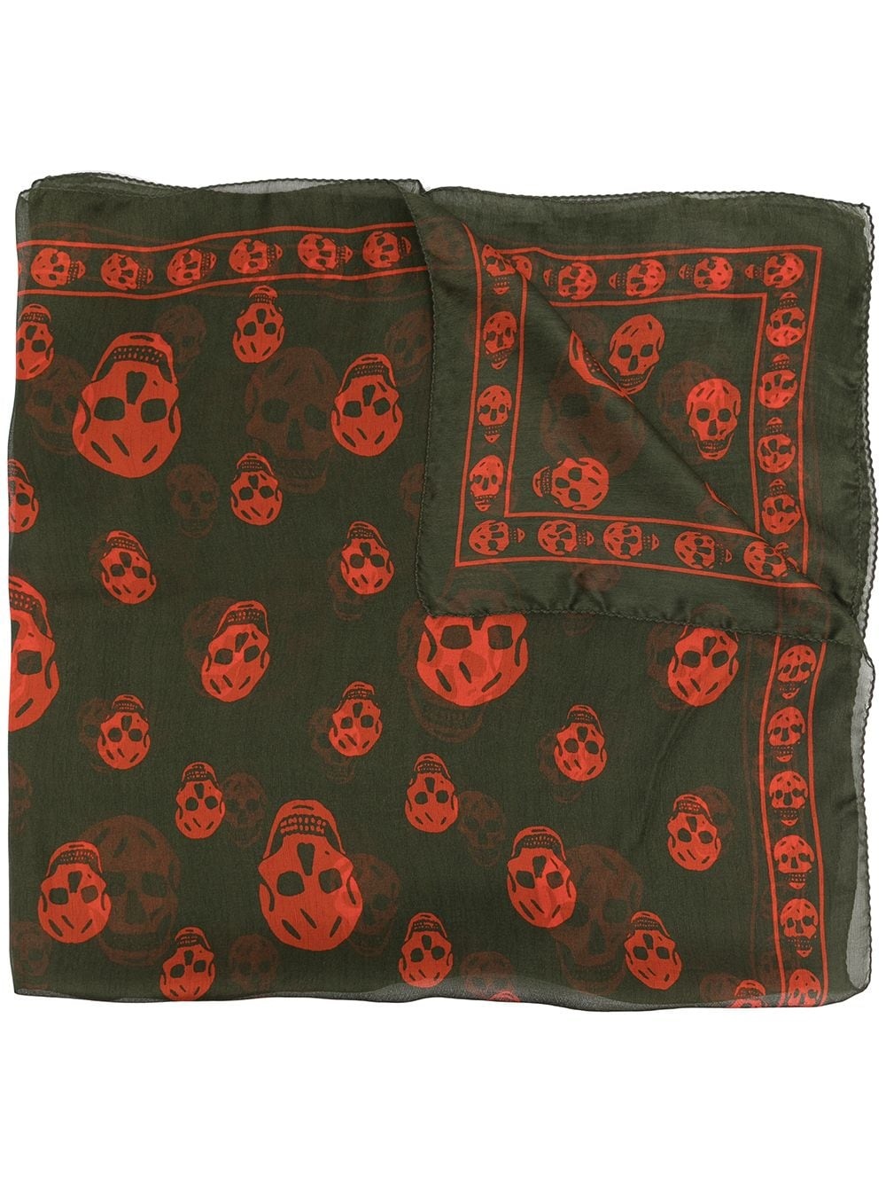 skull-print silk scarf - 1