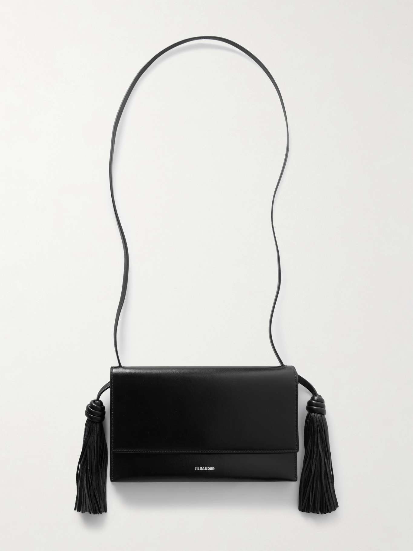 Tasseled leather shoulder bag Black - 1