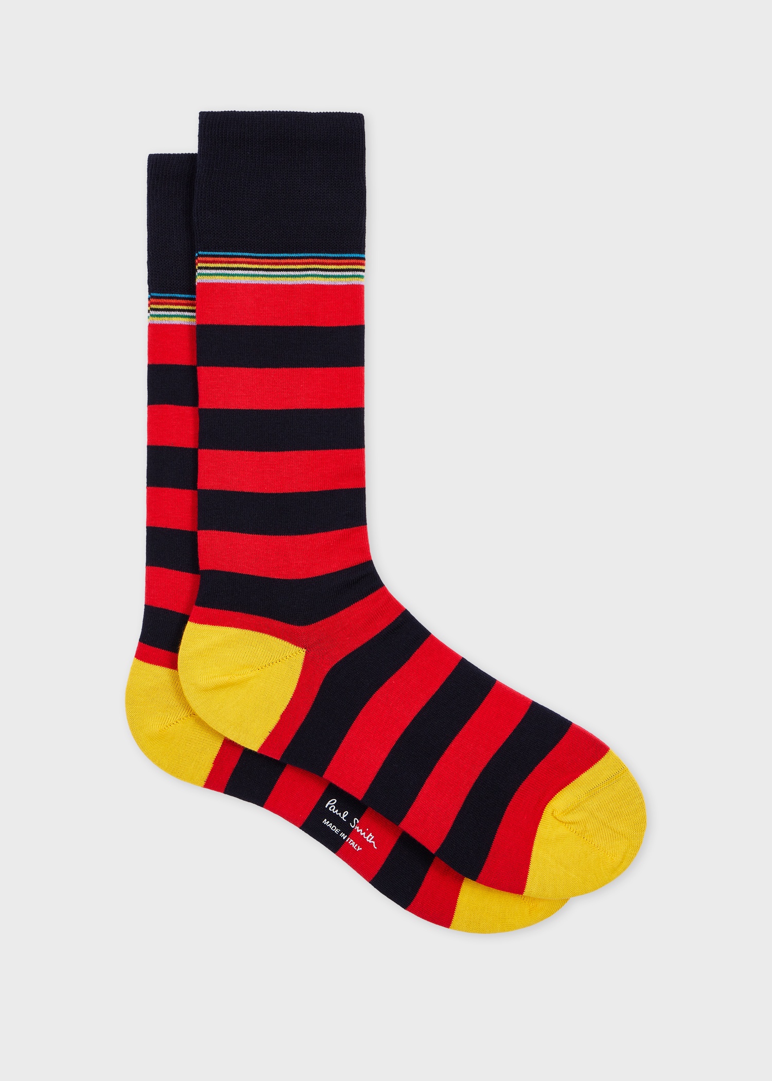 Blue and Red Contrast 'Signature Stripe' Socks - 1