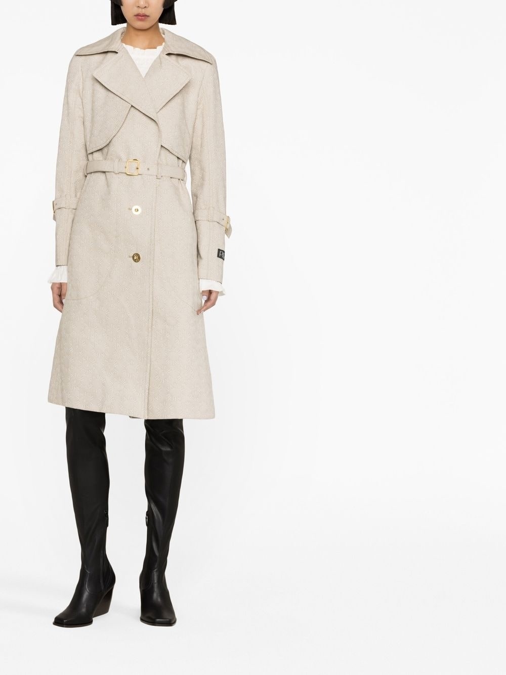 belted trench coat - 2