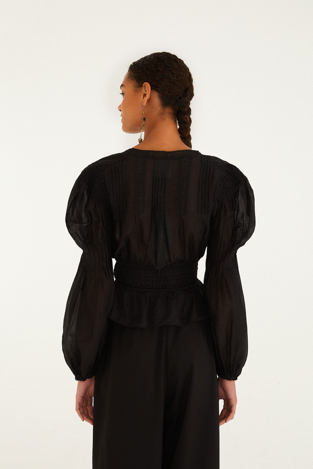 Black Long Sleeve Blouse - 3