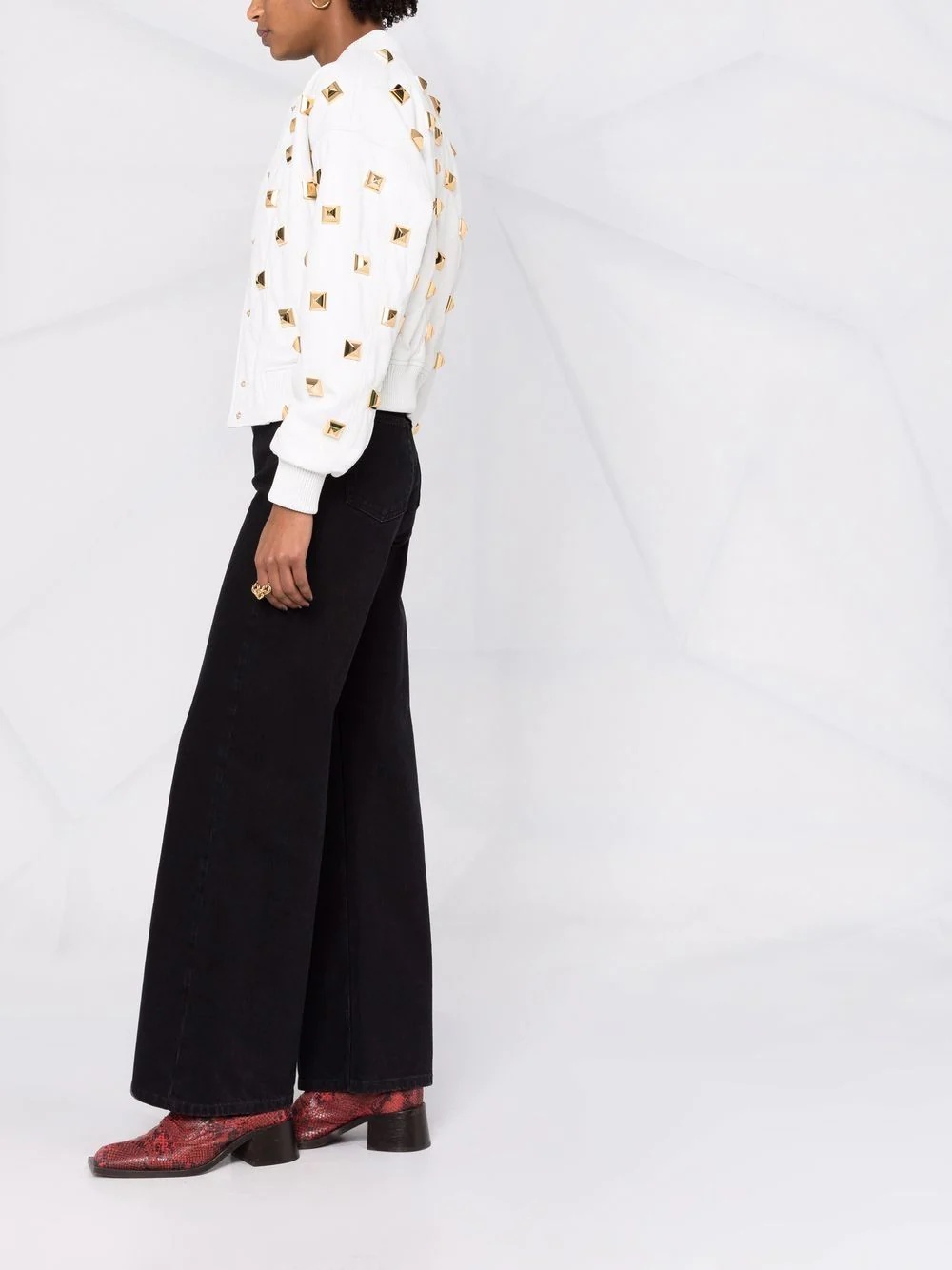 studded quilted bomber jacket - 6