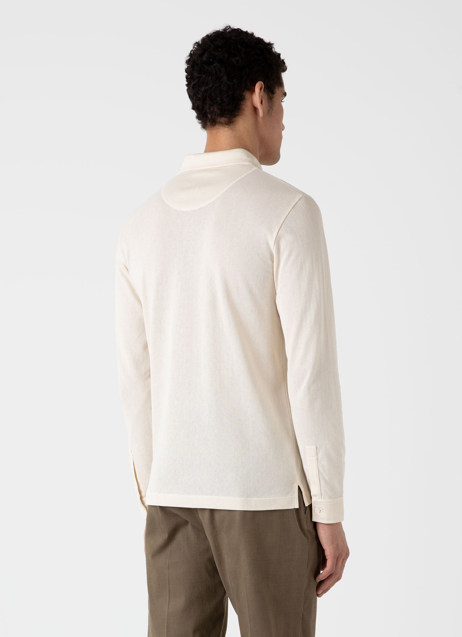 Sunspel x WM Brown Long Sleeve Polo Shirt - 5